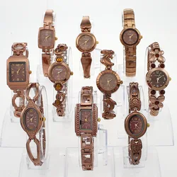 10PCS/Lot Wholesale Mixed Style Coffe Ladies Women Watches Quartz Luxury Dress Fashion Wristwatch Gift JB3T