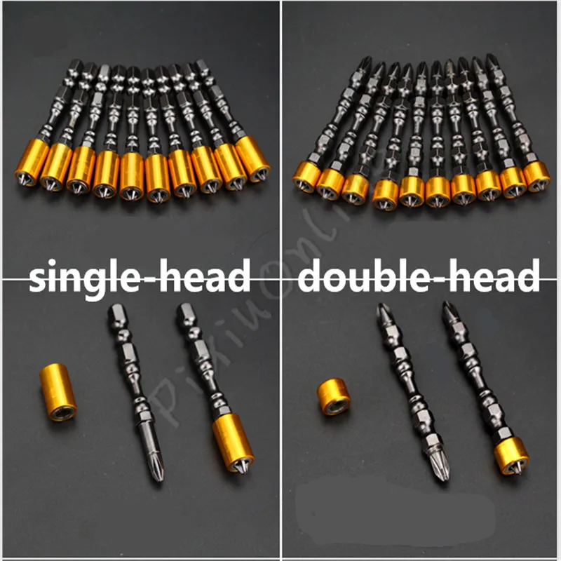 1Pc ST016 Strong Magnetic 65MM Cross Head Screwdriver Bit Double Head High Quality Electric Screwdriver Set PH2 Free Shipping