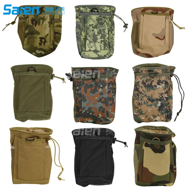 Tactical Molle drawstring Magazine Dump Pouch,  Adjustable Belt Utility fanny hip holster Bag Outdoor Ammo Pouch