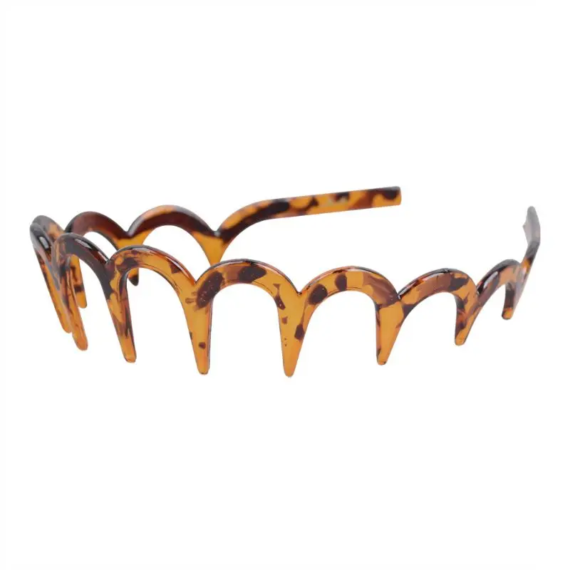 Stable Brown Acrylic Headband U Shape Headband Sharks Tooth Hair Comb Hair Tiara Jewelry Headwear Gift for Girls Women