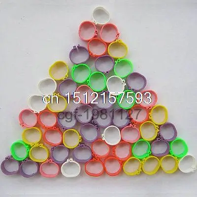 120pcs 18mm 여러 가지 빛깔의 가금류 다리 밴드 새 병아리 오리 클립 온 반지