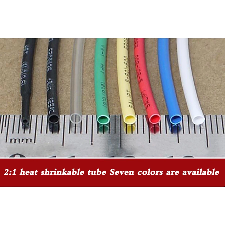 1 Meter 2:1 7 Colors 0.6mm 0.8mm 1mm 1.5mm 2mm 2.5mm 3mm 3.5mm 4mm 4.5-6mm Heat Shrink Heatshrink Tubing Tube Sleeving Wrap Wire