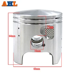 AHL Bore Size STD ~ +100 66mm 66.25mm 66.5mm 67mm Motorcycle Piston & Ring & Clip Kit For Kawasaki KDX200 KDX 200 1989-2006