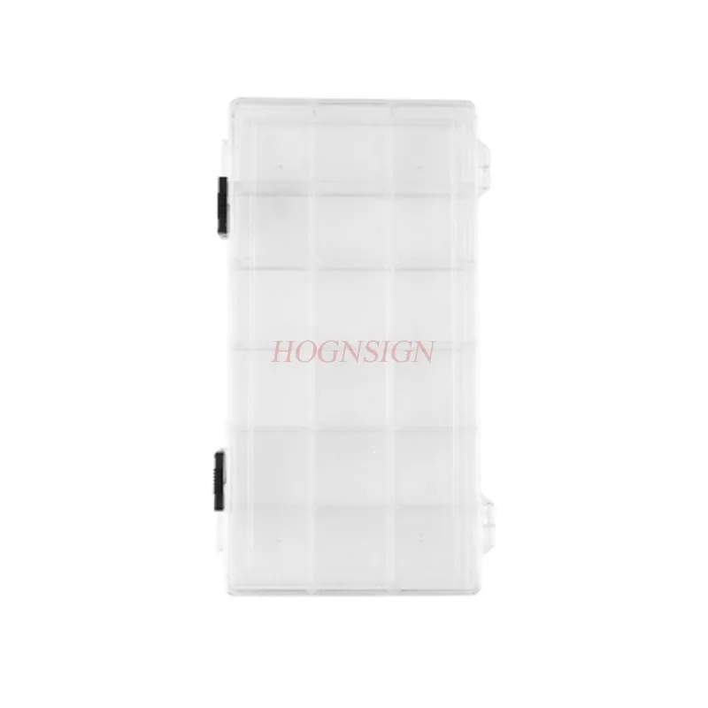 เครื่องมือทําเล็บ กล่องเก็บเครื่องประดับเล็บ 18 ตาราง เจาะ กล่องพลาสติกใส ขายเล็บ