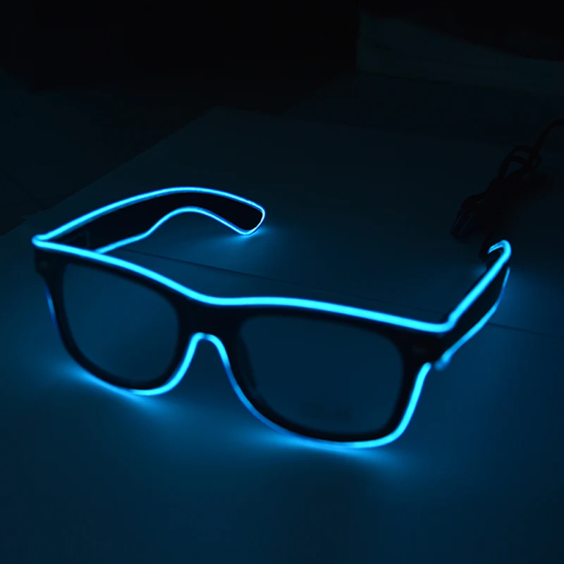 EL Wire Blue Light Glasses Growing Luminous Halloween Party Sunglasses Eyewear For Event Supplies DJ Club Stage Show