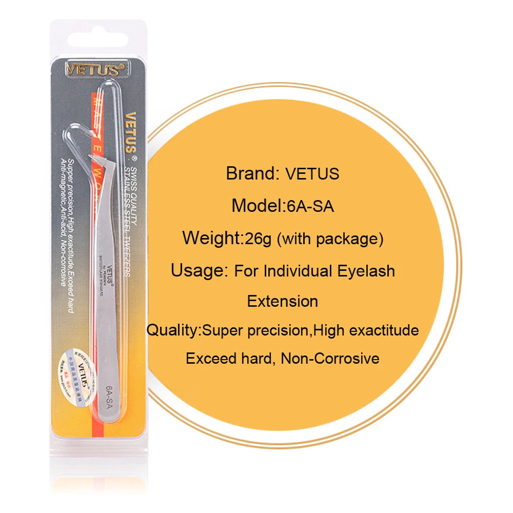 오리지널 품질 6A-SA 족집게 긴 수명 3D-6D 속눈썹 연장 족집게 메이크업 도구, 곡선 눈썹 족집게