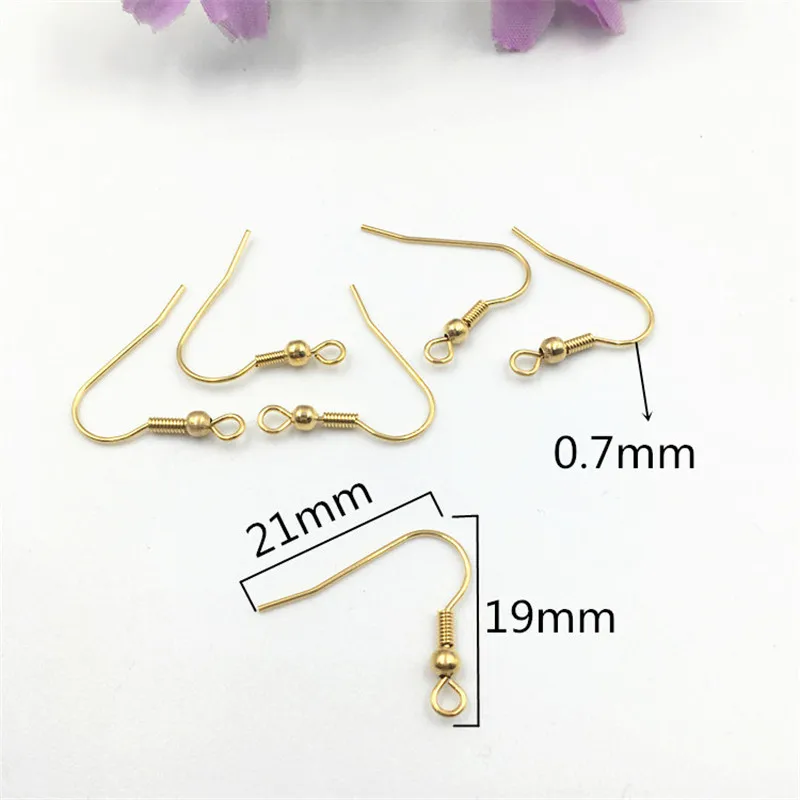 20PCS/lot Wholesale Stainless Steel Earring Hooks for Jewelry DIY Making Ear Wire Clasp Hooks Earrings Accessories