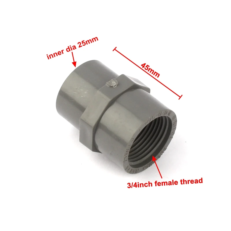 30pcs 3/4 Inch to 25mm PVC Straight Connector Female Thread  Plastic Tube Fittings Green Thumb High Quality Quick Connector