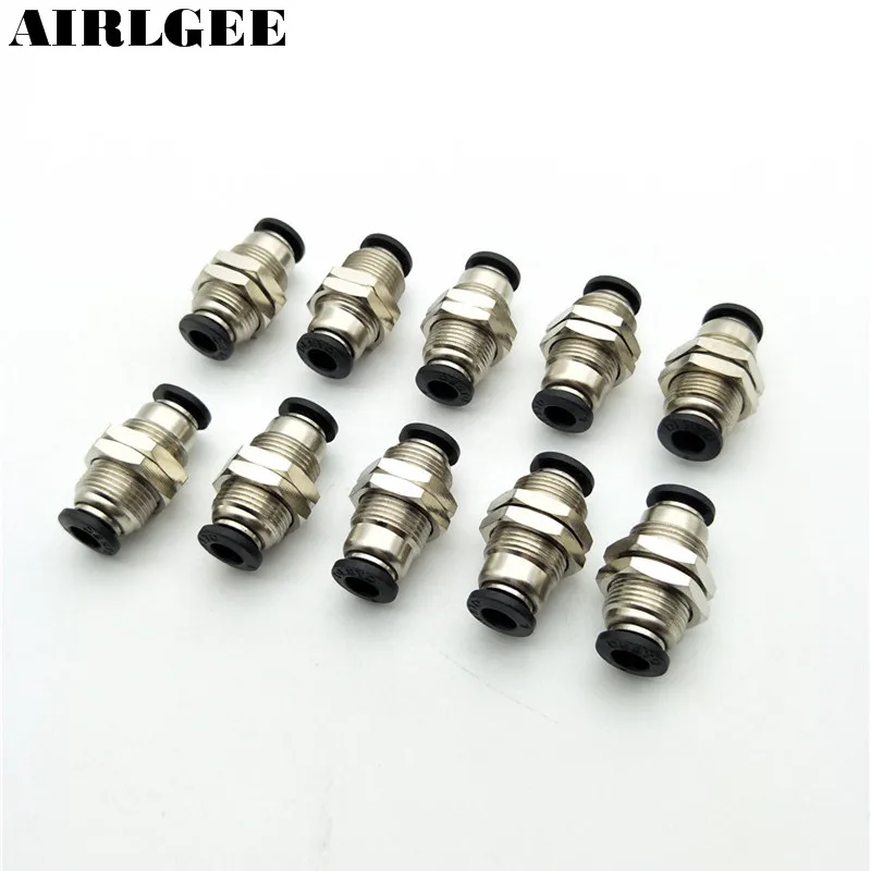 10 Pcs PM6 6mm Pneumatic Air Valve Push In Joint Quick Fittings Adapter