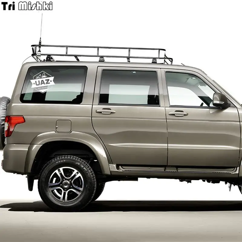 Tri Mishki HZX135# 15*16.7cm car sticker for uaz hunter 4x4 off road auto car stickers