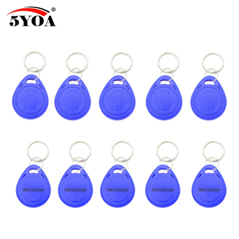 100pcs EM4100 TK4100 Read Only 125khz ID Keyfob RFID Tag Tags Access Control Card Porta Sticker Key Fob Token Proximity Chip