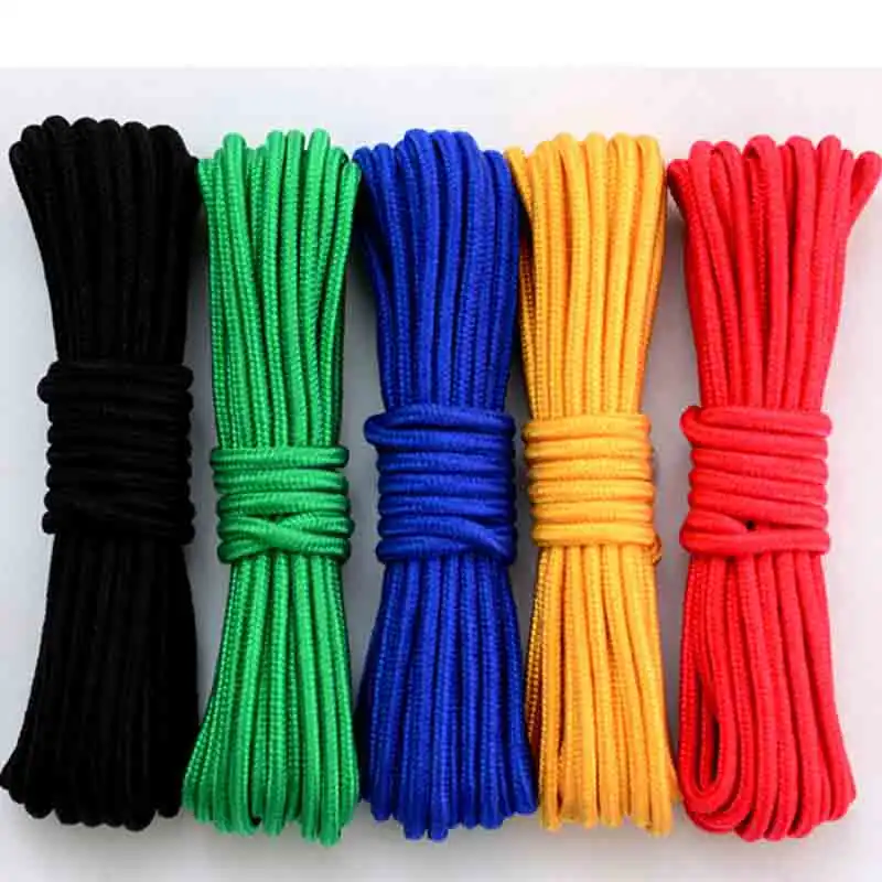 10m 4-7mm braided nylon rope Polypropylene rope climbing boat yacht sailing line pulley rope Clothesline Survival Parachute Cord