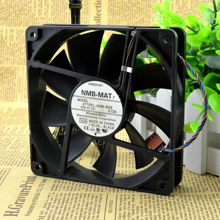 

NMB 12CM 12V 0.72A 4710KL-04W-B56 4 wire PWM 12025 cooling fan 120x120x25mm