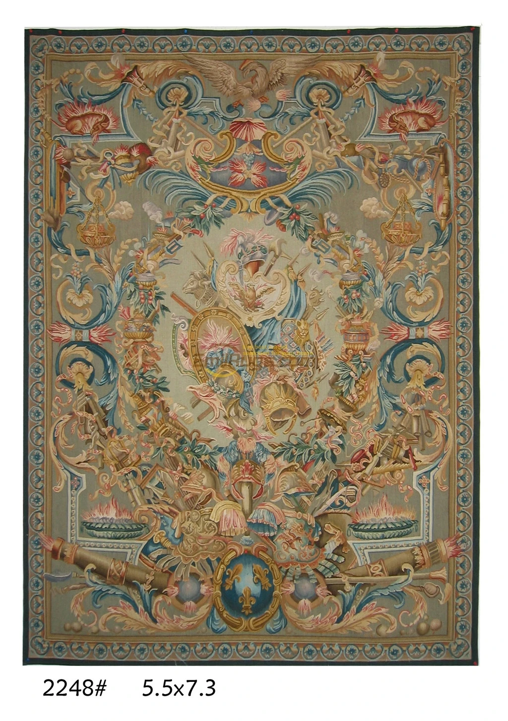 

Pure handmade wool palace French Aubusson Gobelins Weave walls tapestry wide (152CM) 2248 5.3x7.45gc9tapyg9