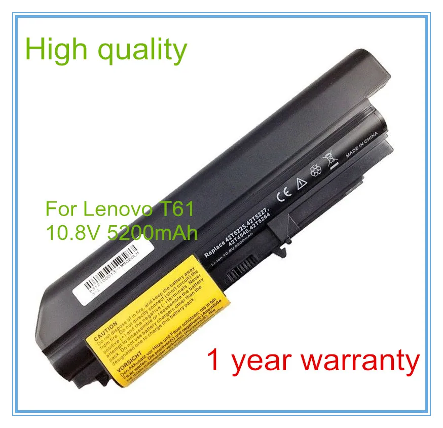 6 cell Replacement Laptop Battery For  T61 T61p 14.1