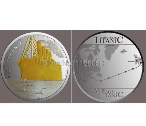 

custom made R.M.S TITANIC Finished In 24k GOLD coins cheap custom Fine Silver Coin Ship medals coins new popular both side coin