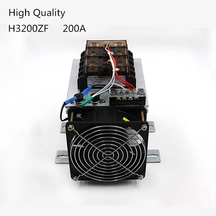 H3200ZF-3 three phase DC to AC 200A 24-480Vac industrial grade solid state relay set / SSR set.  H3200FZ