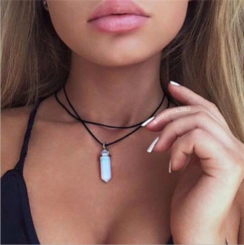 Vintage Punk Multi Layer Mond Sterne Herzen Streifen Simulierte Perle Halsketten Anhänger für Frauen Böhmischen Zubehör Geschenk – Detail 21