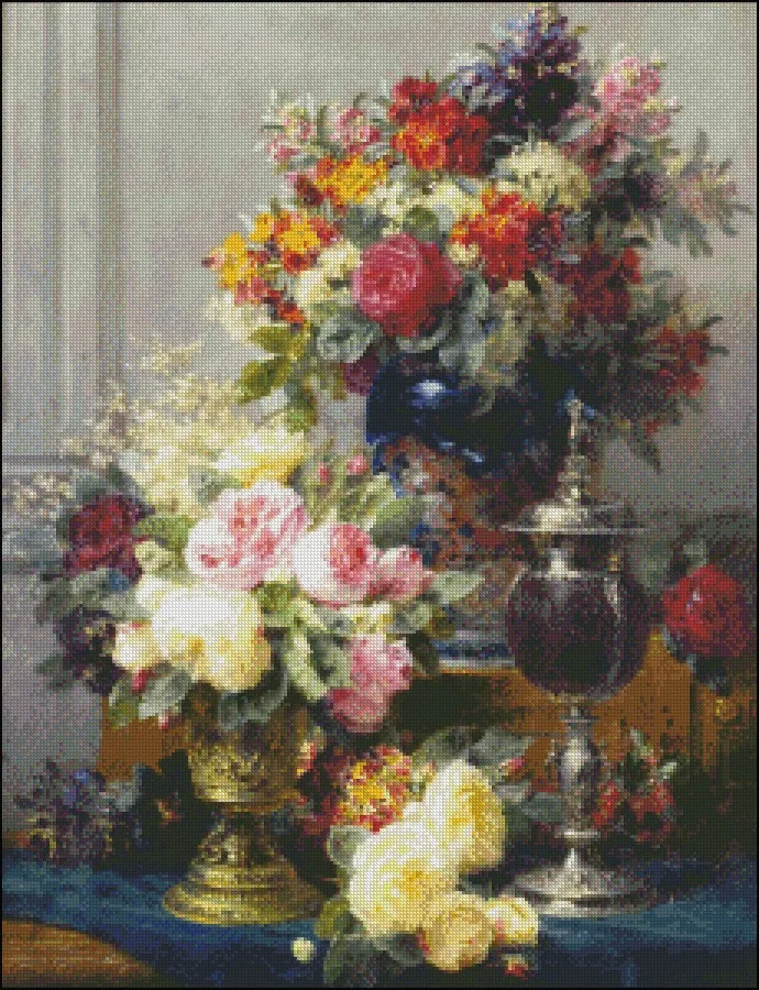 Needlework for embroidery DIY French DMC High Quality - Counted Cross Stitch Kits 14 ct Oil painting - Still Life Flowers 3