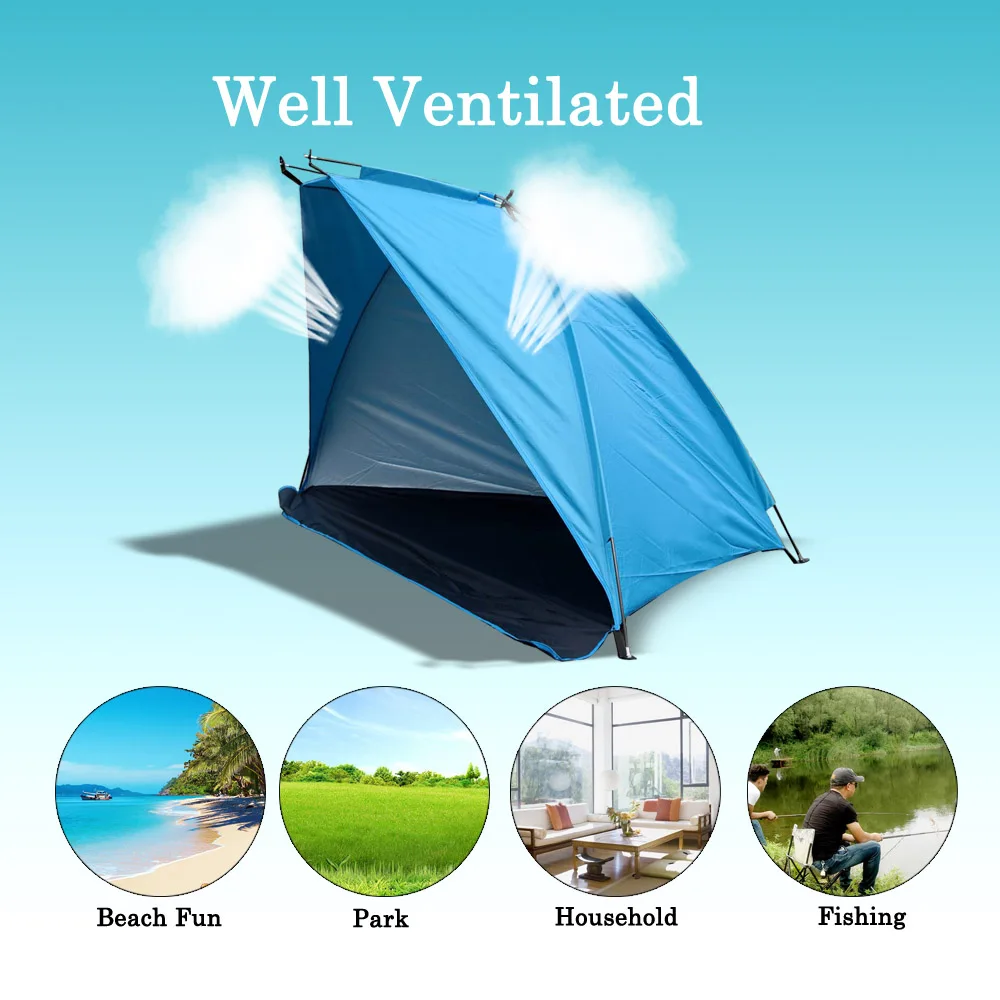 TOMSHOO Outdoor Camping Beach Tent Travel Sports Sunshade Tent Outdoor Awnings Sun shade for Fishing Picnic Beach Park Garden