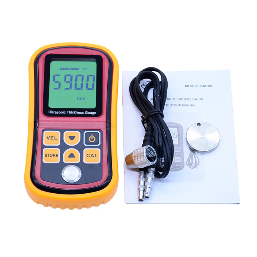 

GM100 Digital LCD display Ultrasonic Thickness Gauge Metal Testering Measuring Instruments 1.2 to 200MM Sound Velocity Meter