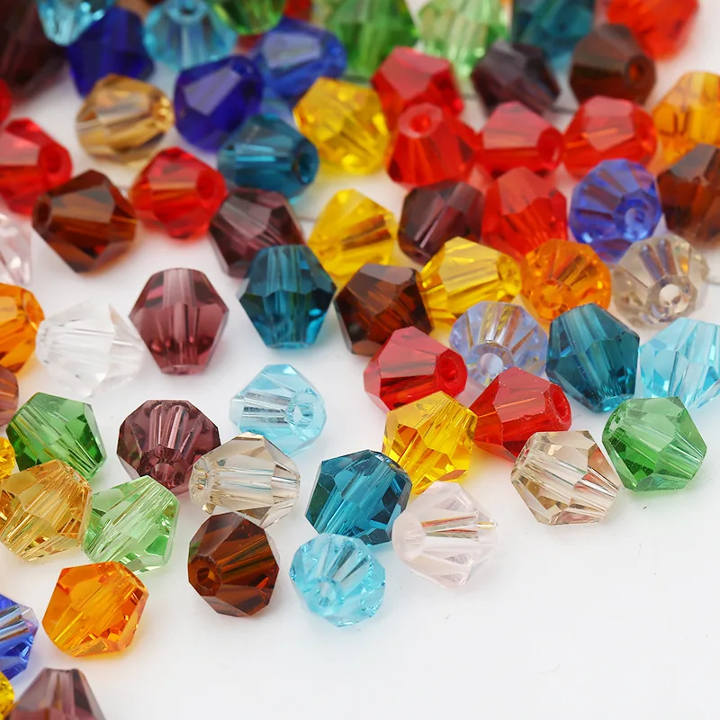 3/4/6mm Czech Bicone Crystal Glass Beads for Jewelry Making Diy Supplies Mix Color Spacer Beads Wholesale