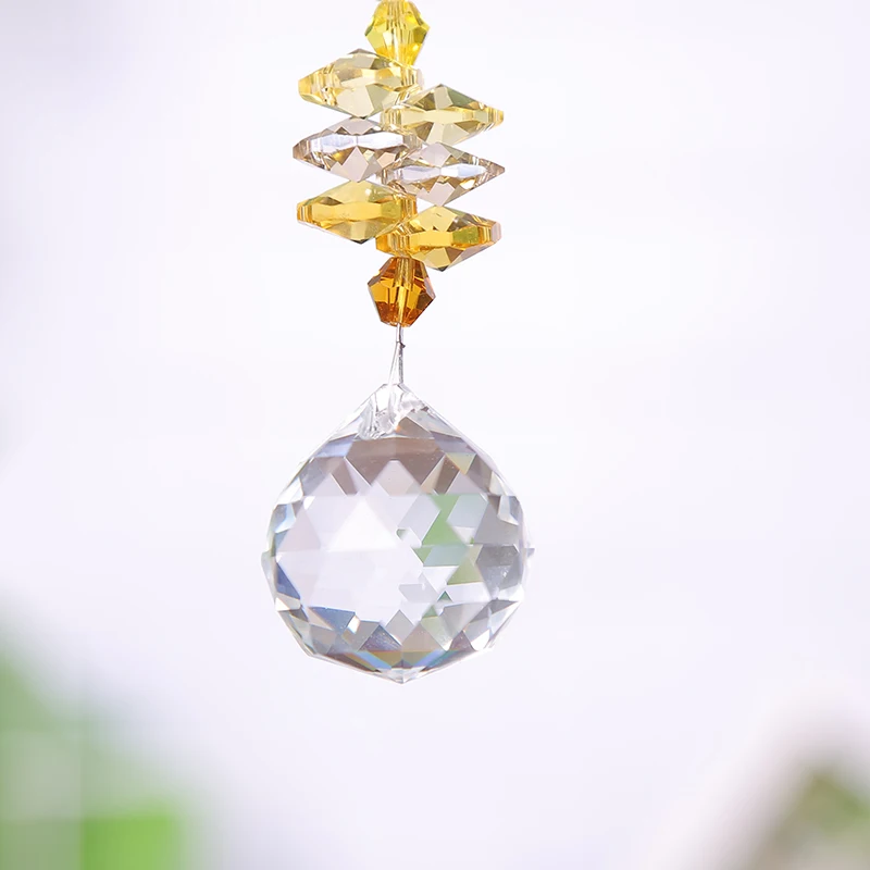 1PCS Hanging Crystal Ball Suncatcher Prisms Rainbow Pendants Wedding Garden Decoration Gifts