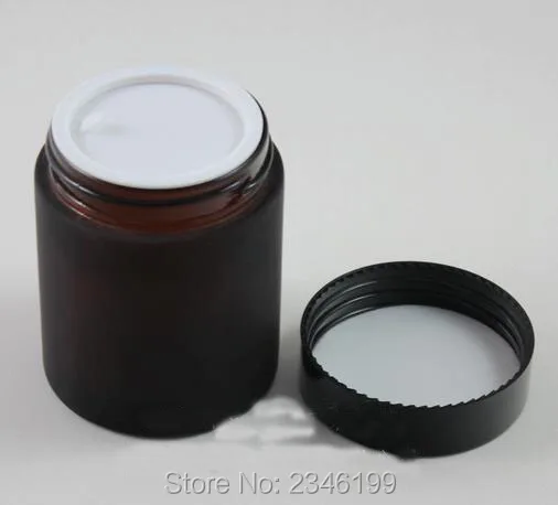 100G 100ML Brown Color Glass Cream Jar Empty Cosmetic Hire Care Cream Pot Black White Color Lid Amber Glass Jar 10pcs/lot