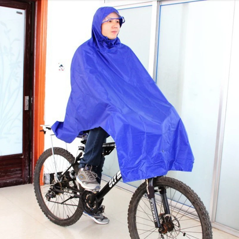 Hot Sale Men Blue Cycling Bicycle Bike Raincoat Rain Cape Poncho Cloth Gear Rainproof MTB Riding Raincoat One Size