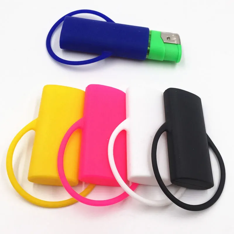 2 pcs Silicone Gas Lighter Sleeve Smoking Cigarette Accessories 60x26mm Lighter Case