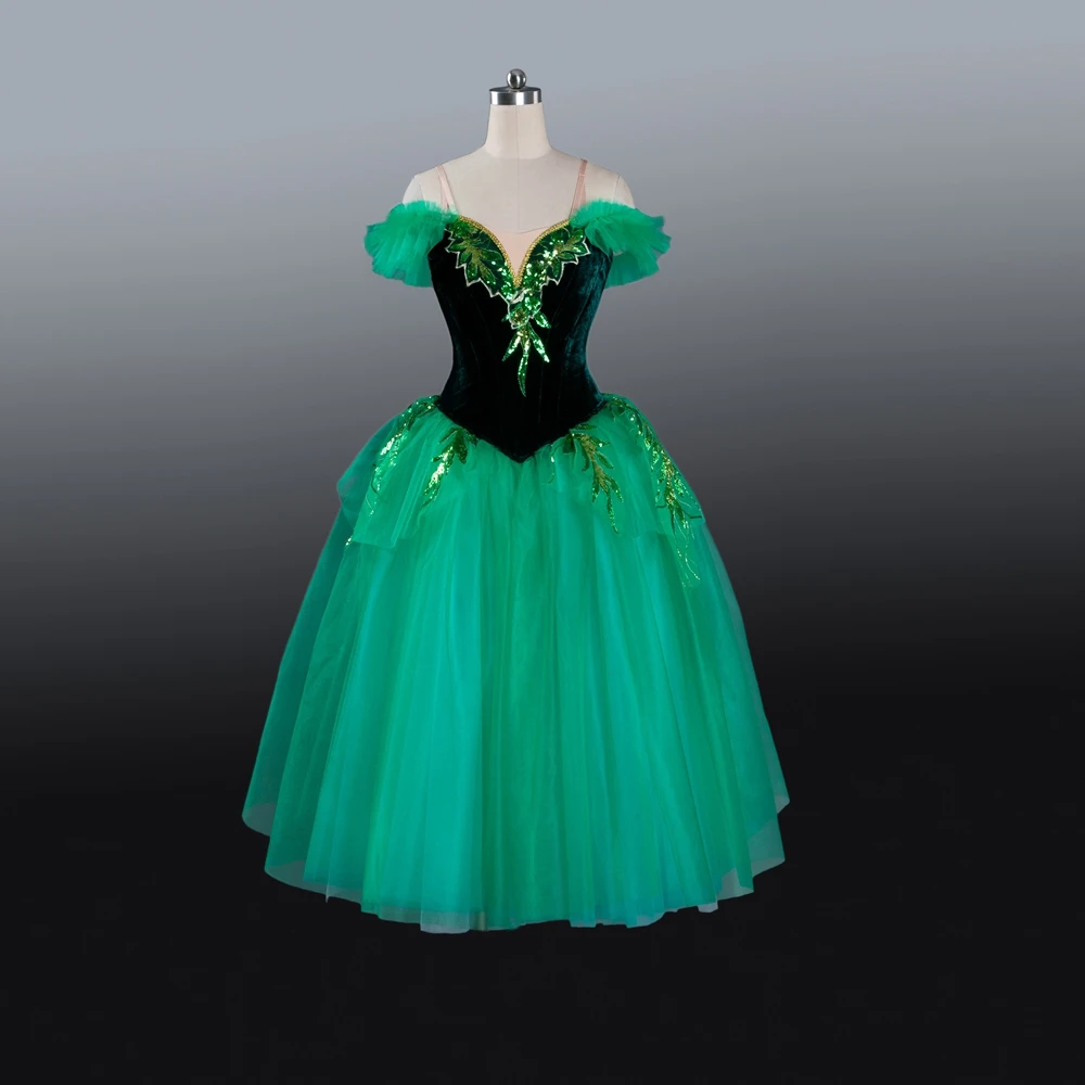 long ballet dress Professional peasant ballets Giselle Romantic professional tutu Ondine  La Vivandiere green  Napoli