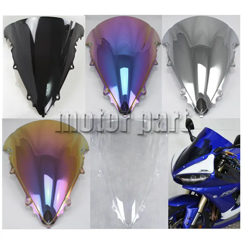 

Motorcycle WindScreen Windshield Screens For 2003 2004 2005 04 05 Yamaha YZF R6 2006 2007 2008 2009 R6S YZF-R6 600 S Blue Black