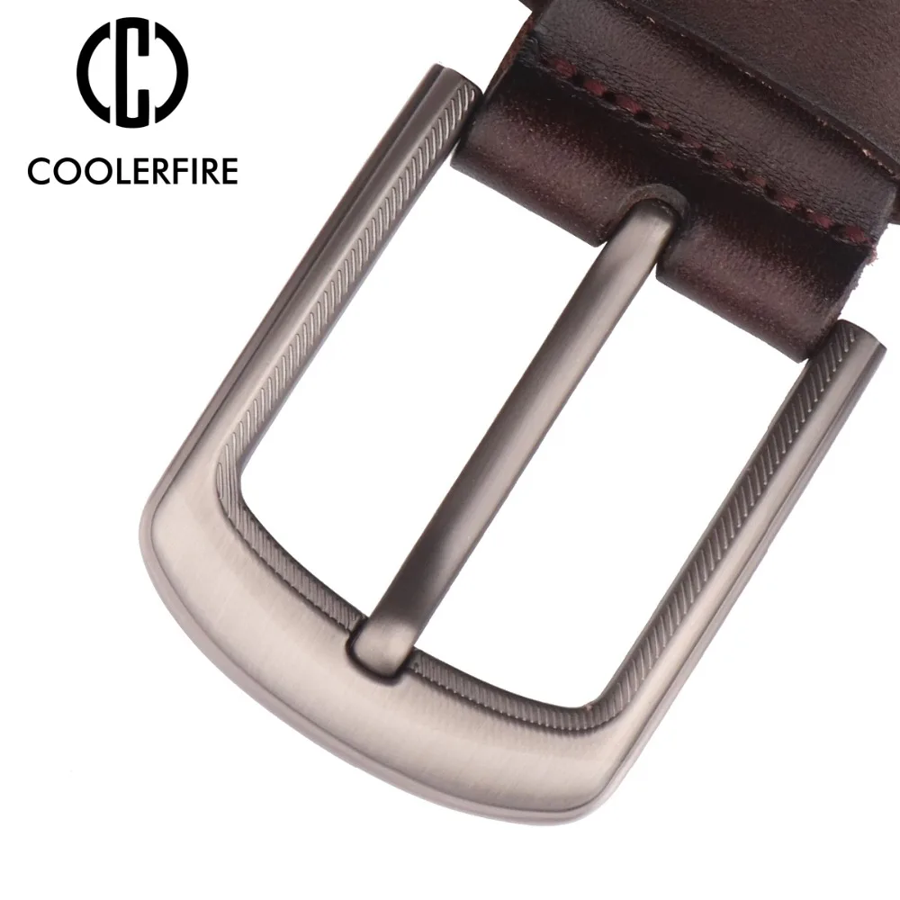 Pria Top Butir 100% Kulit Sapi Asli Leather Belt dengan Kualitas Tinggi Paduan Seng Gesper Bekts untuk Pria TN001