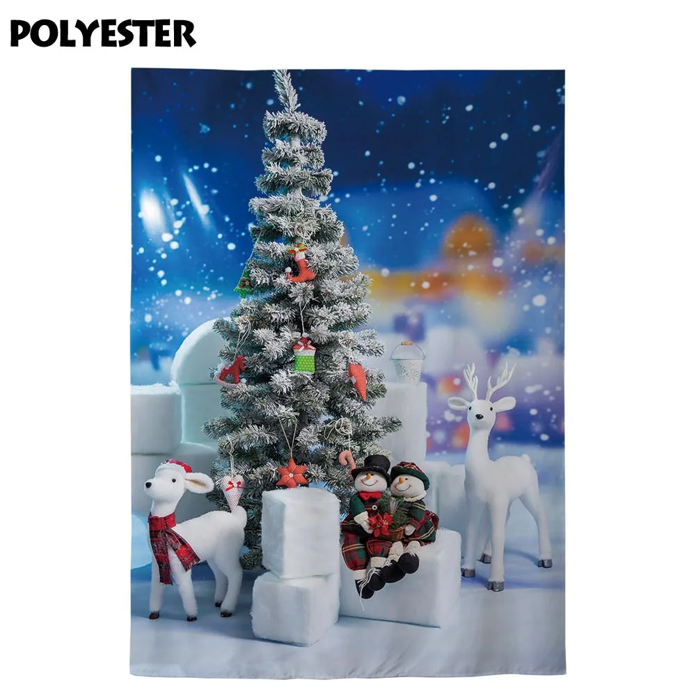Allenjoy-Fondo de fotografía para estudio fotográfico, decoración de árbol de Navidad, Reno, muñeco de nieve, utilería para sesión de fotos, sesión fotográfica impresa, nuevo