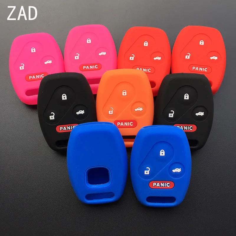 ZAD 4 buttons silicone car key fob cover case fit for Honda accord CIVIC CR-V element insight pilot crosstour ridgeCR-Z remote