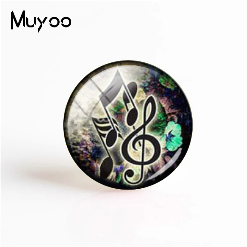 2018 New Music Key Art Photo Glass Cabochon Art Printed Photo Jewelry Vintage Music Note Photo Cabochon Round Gifts Men