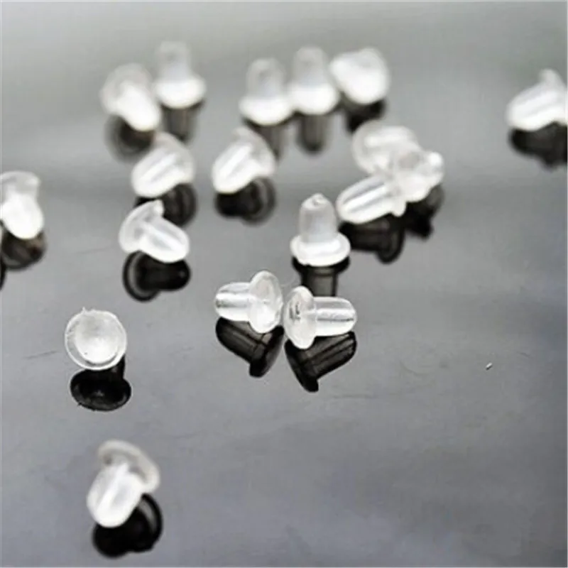 200pcs/lot Wholesale Earrings Jewelry Accessories Plastic Ear Plugging / Blocked, Rubber Earring Back, Diy