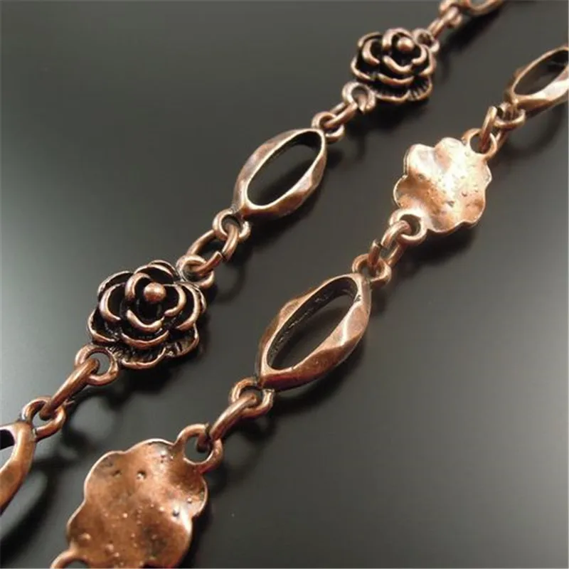 1 metr 1 partia Antiquqe styl miedzi Tone biżuteria naszyjnik łańcuch 10*10MM (32458)