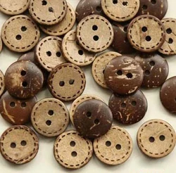 50pcs/lot 10-25mm Classic Coconut Buttons 2-holes for Clothing Accessories Wood Button Scrapbooking (SS-497)