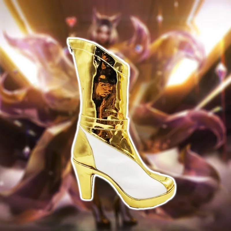 Cosroad Lol Kda Ahri Cosplay Schoenen Kostuum Vrouwen Kaisa Prestige Editie Gouden Laarzen