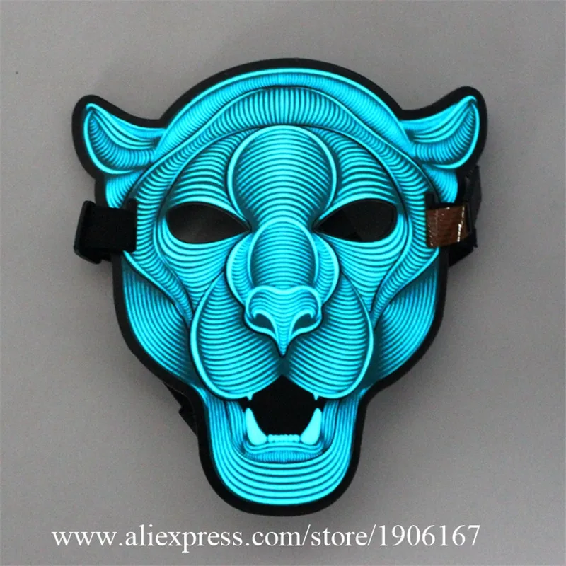 LED Voice Control Luminous Mask Nightclub Masquerade Fluorescent LED Light Mask Illuminated Stage Halloween Carnival Party Masks