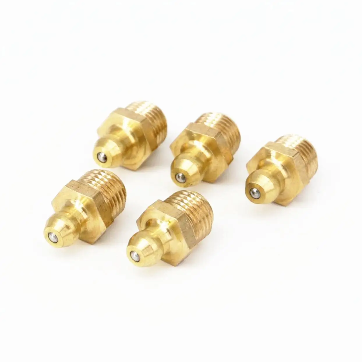 20pcs M10x1 /M10x1.5 Metric Male Brass Grease Zerk Nipple Fitting For Grease Gun