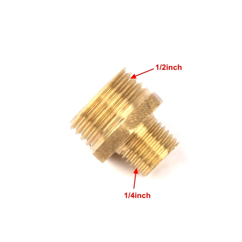 26pcs Green Thumb Brass Connector 1/4 Inch to 1/2 Inch Male Thread Brass Straight Joints for Home Garden Irrigation