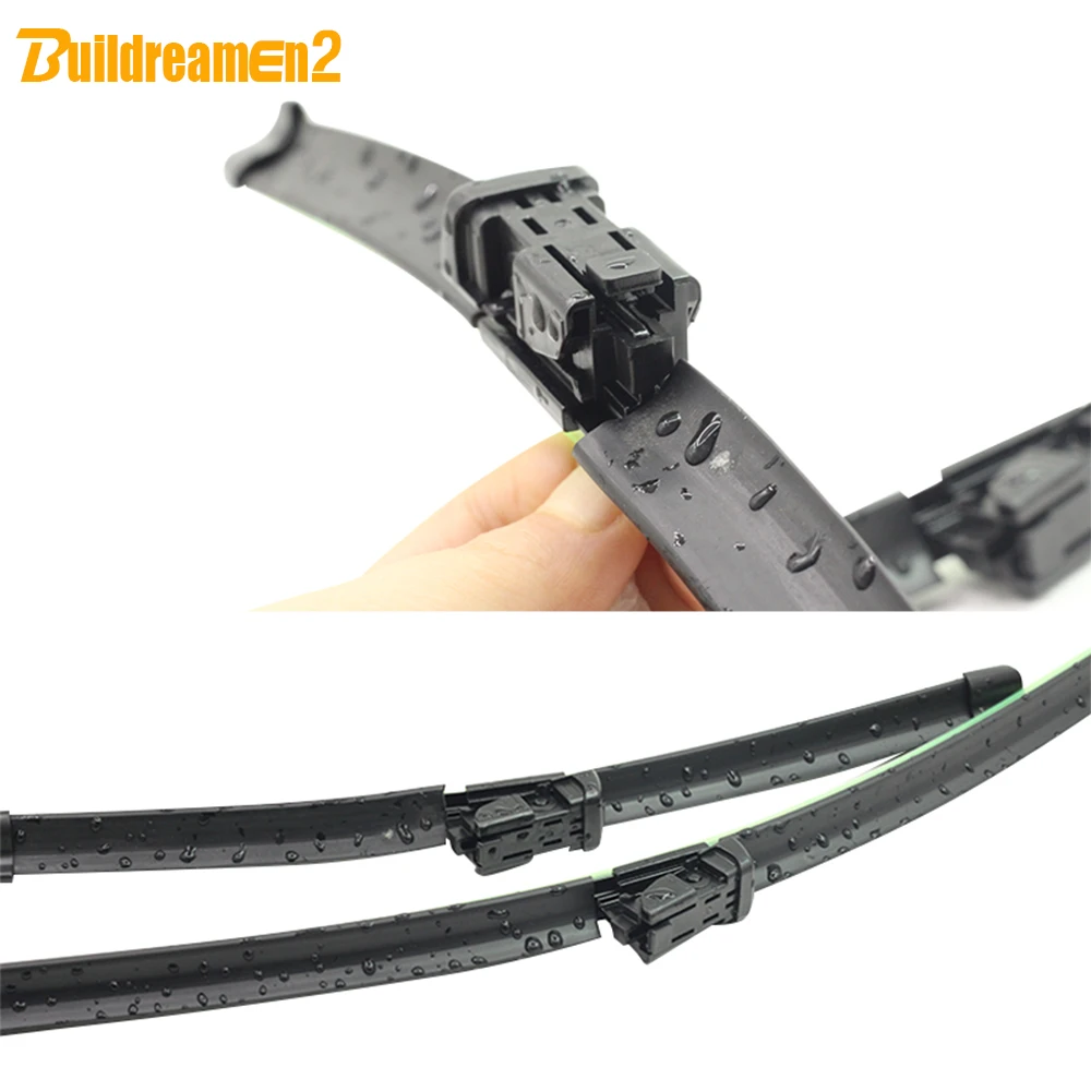 Buildreamen2 1Pair Bracketless Soft Rubber Car Windshield Wiper Blades For Peugeot 3008 2009-2016 Frameless Auto Wiper Blade