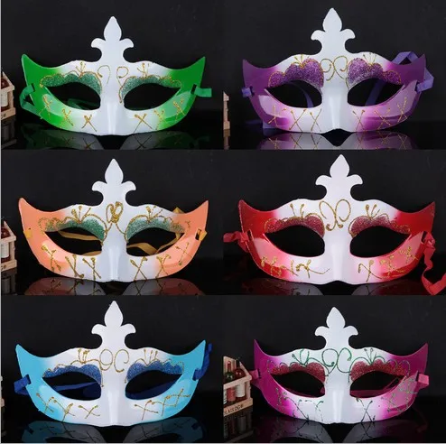 1PC Women Masks Lace Masquerade Mask Refinement Edge Ladies Double Butterfly Painted Masks Party Ball Eye Mask KT014