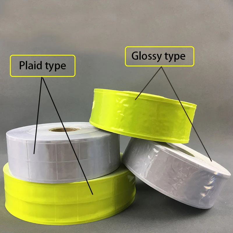 5cm * 50 medidores de alta visibilidade reflexiva tiras fluorescentes tira pvc segurança aviso tecido material de costura para saco de roupas