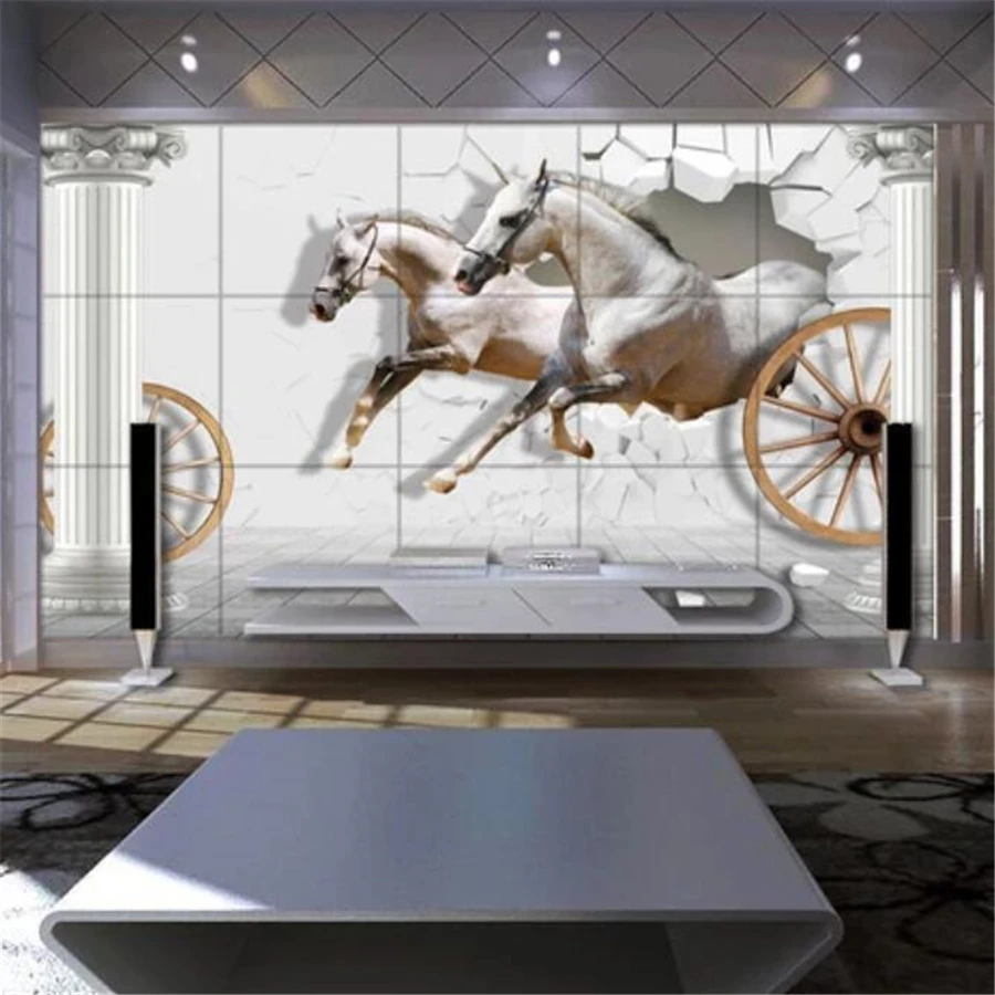 Custom wallpaper horse 3d murals creative space decoration sofa background wall papers home decor papel de parede 3d wallpaper