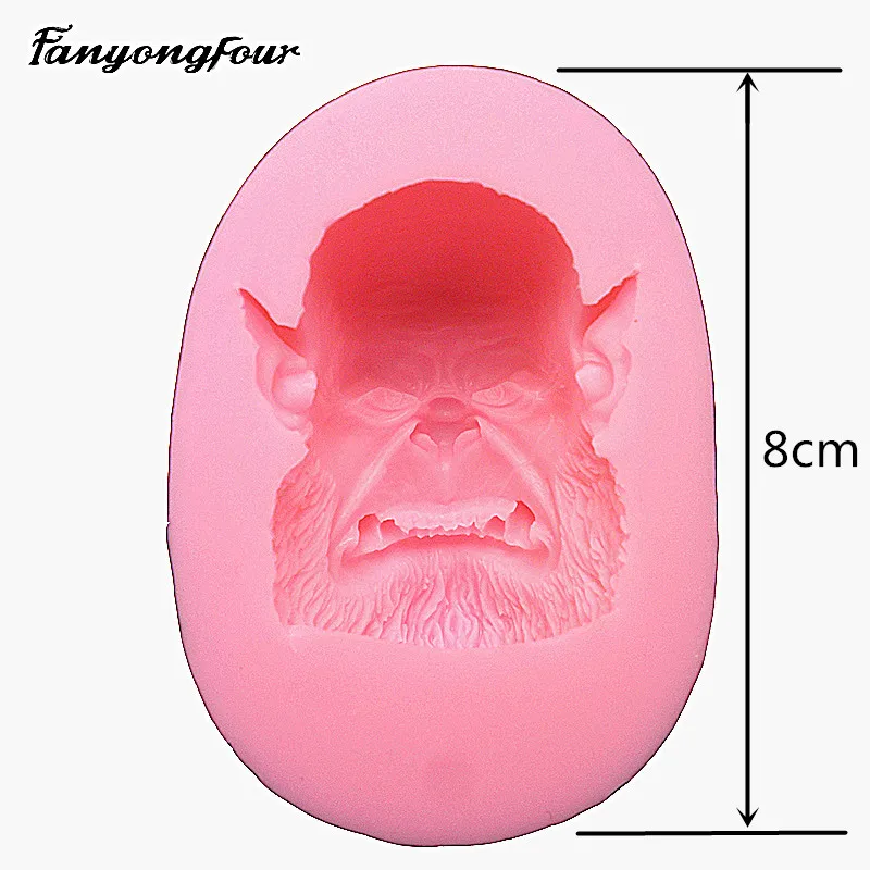 Monster Head Silicone Mold DIY Inverted Gypsum Aromatherapy Candle Resin Concrete Crystal Dropping Gel Mold Artwork Decoration