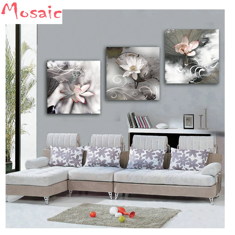 

Triptych,DIY Diamond Embroidery,Diamond Painting 3 Pcs Vintage Flowers still life decor Diamond Mosaic pictures Home Decoration