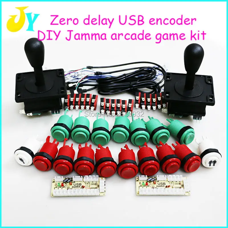 Arcade mame DIY KIT FOR 2 players PC USB to arcade joystck LED button interface 2 player MAME Interface USB to Jamma